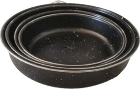Set de 4 tăvi de copt Rosberg R51222MR, 24/26/30/32 cm, acoperire antiaderentă cu aspect de marmură, fără PFOA, negru