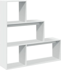 vidaXL Bibliotecă/separator cameră 3 niveluri, alb, 123x29x123 cm lemn
