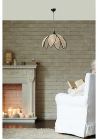 Lustră suspendată pe cablu FUME, 1xE27/40W/230V, Ø 40 cm, negru/bej