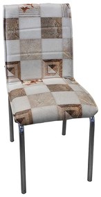 SCAUN MODEL PATCHWORK, SEZUT TAPITAT PIELE ECOLOGICA, PICIOARE METALICE