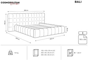Pat tapitat catifea Bali T – 180×200 cm