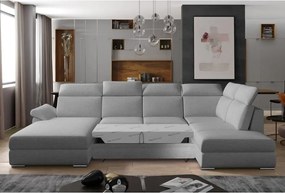 Colțar gri deschis extensibil (cu colț pe partea dreaptă/în formă de "U") Evanell – ELTAP