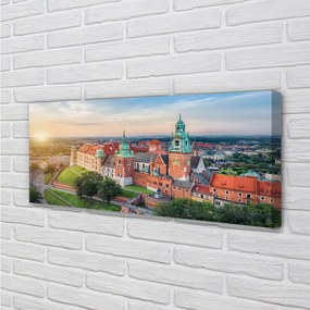 Tablouri canvas castel Cracovia panorama răsărit de soare