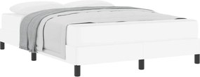 vidaXL Cadru de pat cu saltea Alb pur 140 x 190 cm țesătură
