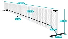 Plasă de pickleball portabilă cu husă de transport
