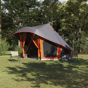 vidaXL Cort de familie Tipi Gri și Portocalie 508 x 470 x 300 cm