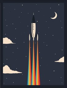 Ilustrație vintage rocket poster, martinwimmer