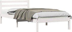 vidaXL Cadru de pat Alb 215,5 x 95,5 x 69,5 cm Lemn de pin masiv