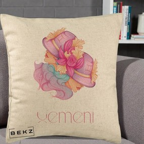 Perna Personalizata Zodie Gemeni, 40x40 cm, Bej, Husa Detasabila, Perna Inclusa, BEKZ®