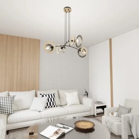 Lustră pe cablu SKIVA 4xE27/15W/230V negru/bej