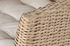 Fotoliu din rattan natural împletit manual cu pernă de șezut, 67×64×86 cm, „Palma"