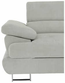 Colţar, material textil gri deschis, model dreapta, BUTON P