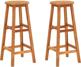 vidaXL Scaune de bar, 2 buc., lemn masiv de acacia
