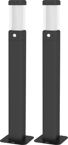 Outsunny Set de 2 lampi de exterior, stalpi luminoase LED, Etanche IP65, Lumina pentru alei si drumuri, negru | Aosom Romania