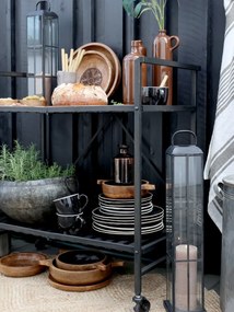 Carucior pliabil din metal, negru antichizat, H83.5/L84/W46 cm