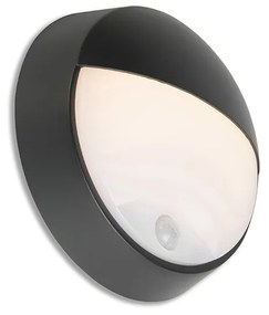 Lampă de perete exterioară neagră cu LED cu senzor de mișcare IP54 - Hortus