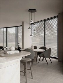 Lustra moderna cu 5 pendule LED, Metal, Sticla, Fumuriu, ORENDA