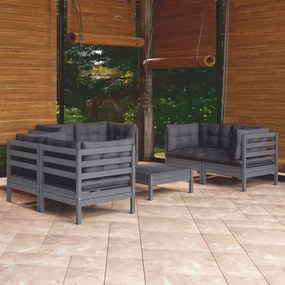 3096252 vidaXL Set mobilier grădină cu perne, 7 piese, lemn masiv de pin