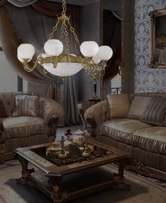 Candelabru clasic din alama 8+3 design italian 9350