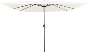 vidaXL Parasol de Grădină Nisipiu 295 x 295 x 245 cm Poliester și oțel
