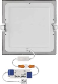 Plafonieră LED încastrată NEXXO LED/18W/230V 3000/3500/4000K, argintie, 22,5 x 22,5 cm