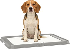 PawHut Toaletă pliabilă pentru câini 86x62 cm Tavă sanitară Câini Dresaj 3 absorbante Picioare antiderapante Gri | Aosom Romania