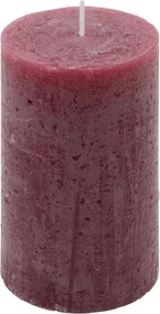 Set de lumânări rustice, 11,5 cm, Ø 6,8 cm, burgundy, 12 buc