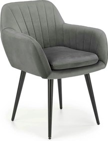 Scaun K429, gri, stofa catifelata/metal, 58x53x80 cm