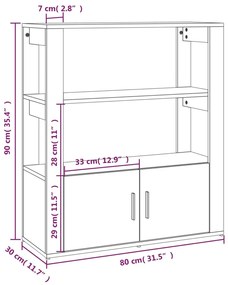 Servanta, gri sonoma, 80x30x90 cm, lemn prelucrat 1, sonoma gri