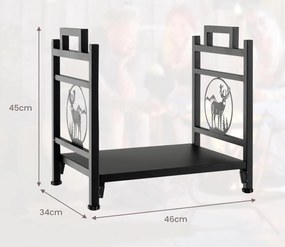 SLN2 - Suport Lemne pentru semineu, gril gradina - Negru