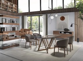 Masa de sufragerie in stil modern cu blat din sticla 180x90cm