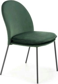 Scaun K443, verde/negru, stofa catifelata/metal, 50x58x84 cm
