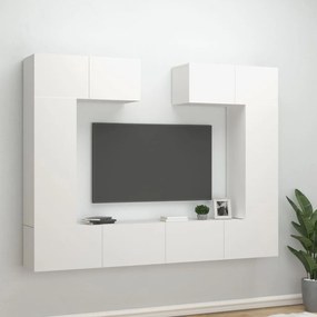 vidaXL Set dulap TV, 6 piese, alb, lemn prelucrat