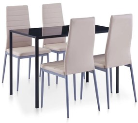 281701 vidaXL Set mobilier de bucătărie, 5 piese, cappuccino