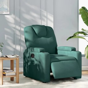 vidaXL Fotoliu rabatabil electric, verde închis, material textil