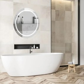 Oglindă baie LED încălzită, iluminare 25W, IP44, 3000K/4000K/6400K