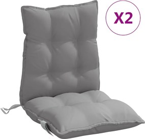 vidaXL Perne scaun cu spătar mic, 2 buc., gri, textil oxford