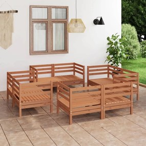 vidaXL Set mobilier de grădină, 8 piese, maro miere, lemn masiv de pin