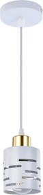 Lustră suspendată pe cablu ELEN 1xE27/35W/230V alb/auriu