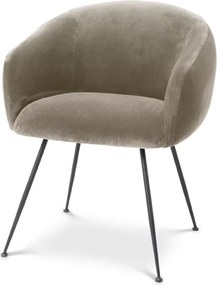 Scaun design LUX Elbury, catifea Savona greige