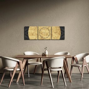 Tablou - Structura de aur N⁰2 (cu ceas) (90x30 cm)