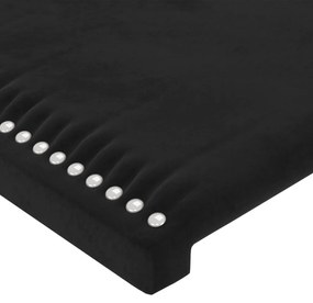 Cadru de pat cu tablie, negru, 120x200 cm, catifea Negru, 120 x 200 cm, Culoare unica si cuie de tapiterie