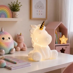 ONLI - Lampă de masă PORCELLANA 1xE14/6W/230V 23,5 cm unicorn
