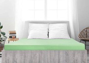 Cearsaf din jersey de bumbac mako LUXORA 90x200 cm verde deschis