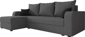 Coltar extensibil reversibil VALERIO 238x140 cm, gri inchis + 2 perne GRATUIT