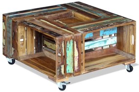 vidaXL Măsuță de cafea, 70 x 70 x 35 cm, lemn masiv reciclat