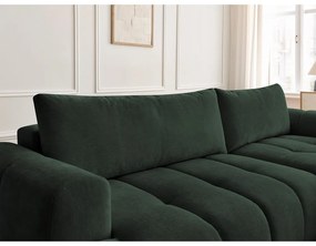 Colțar verde extensibil/cu spațiu de depozitare (cu colț pe partea dreaptă/cu șezlong) Fuji – Bobochic Paris