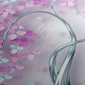 Tablouri cu flori pe trunchi argintiu - abstract (70x50 cm)