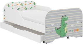 Pat frumos de basm pentru copii, cu dragon 140 x 70 cm