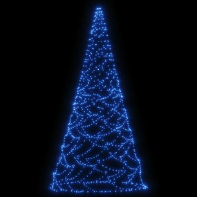 Brad de Craciun pe catarg, 500 LED-uri, albastru, 300 cm Albastru, 300 x 100 cm, Becuri LED in forma zigzag, 1